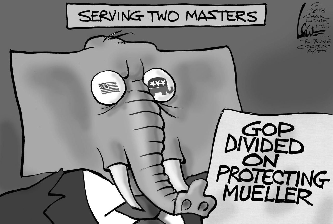 Political cartoon U.S. GOP loyalty Mueller FBI Russia investigation