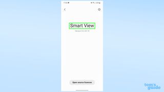 Screenshot showing the About Smart View screen on a Galaxy S23