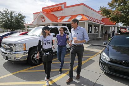 Beto O'Rourke at a Whatabuger