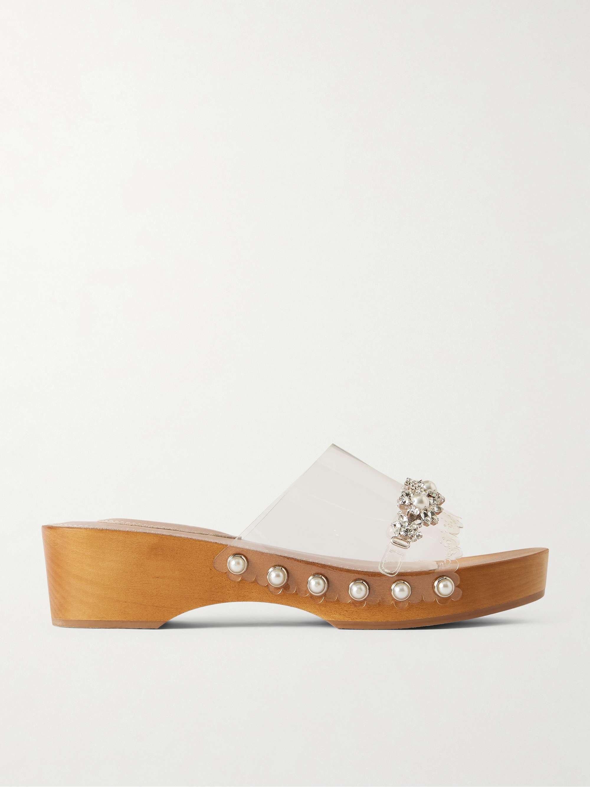 Crystal-Embellished Pu Clogs