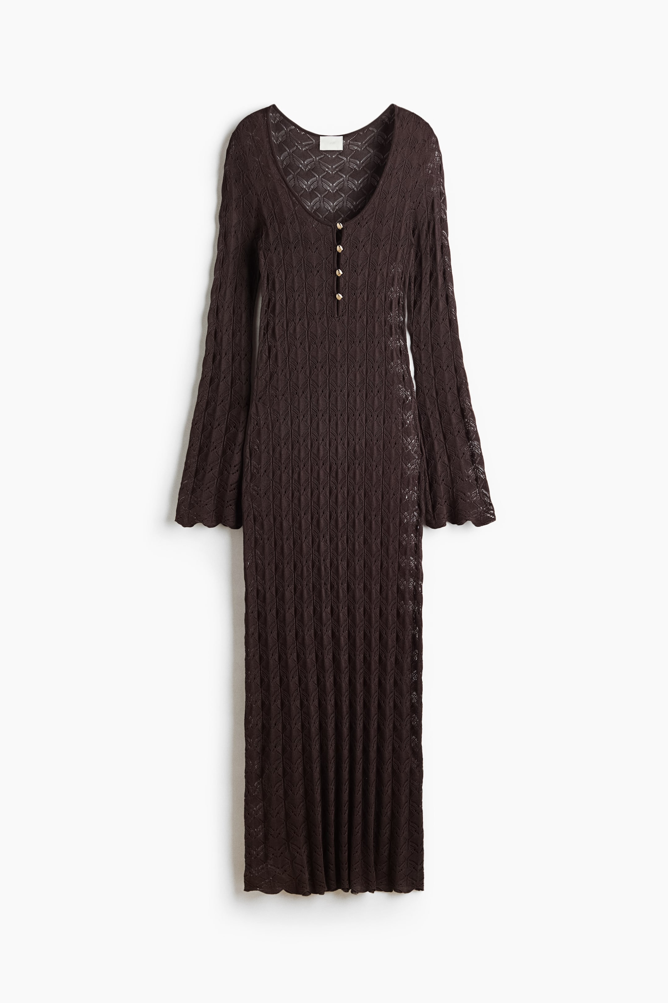 Crochet-Look Button-Top Dress
