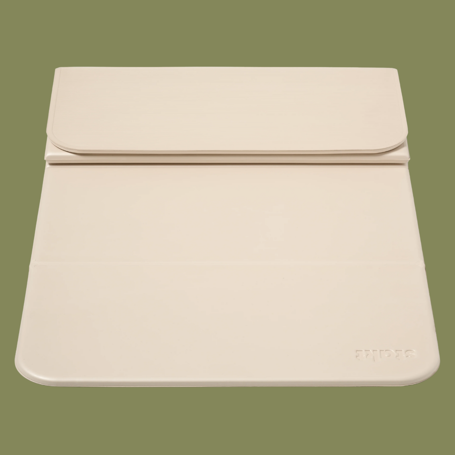 A beige foldable yoga mat