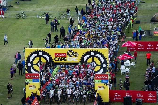 Racers at the start of stage 4 of the Cape Epic