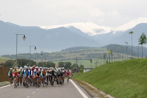 The peloton in action during stage four.