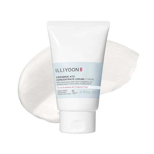 Illiyoon Ceramide Ato Concentrate Cream (200ml, 6.76 Fl Oz) | Moisturizer for Dry&amp;amp;sensitive Skin, 100hr Hydration, Restoring Skin Barrier | Gentle for Infants and Adults | Vegan | Fragrance Free