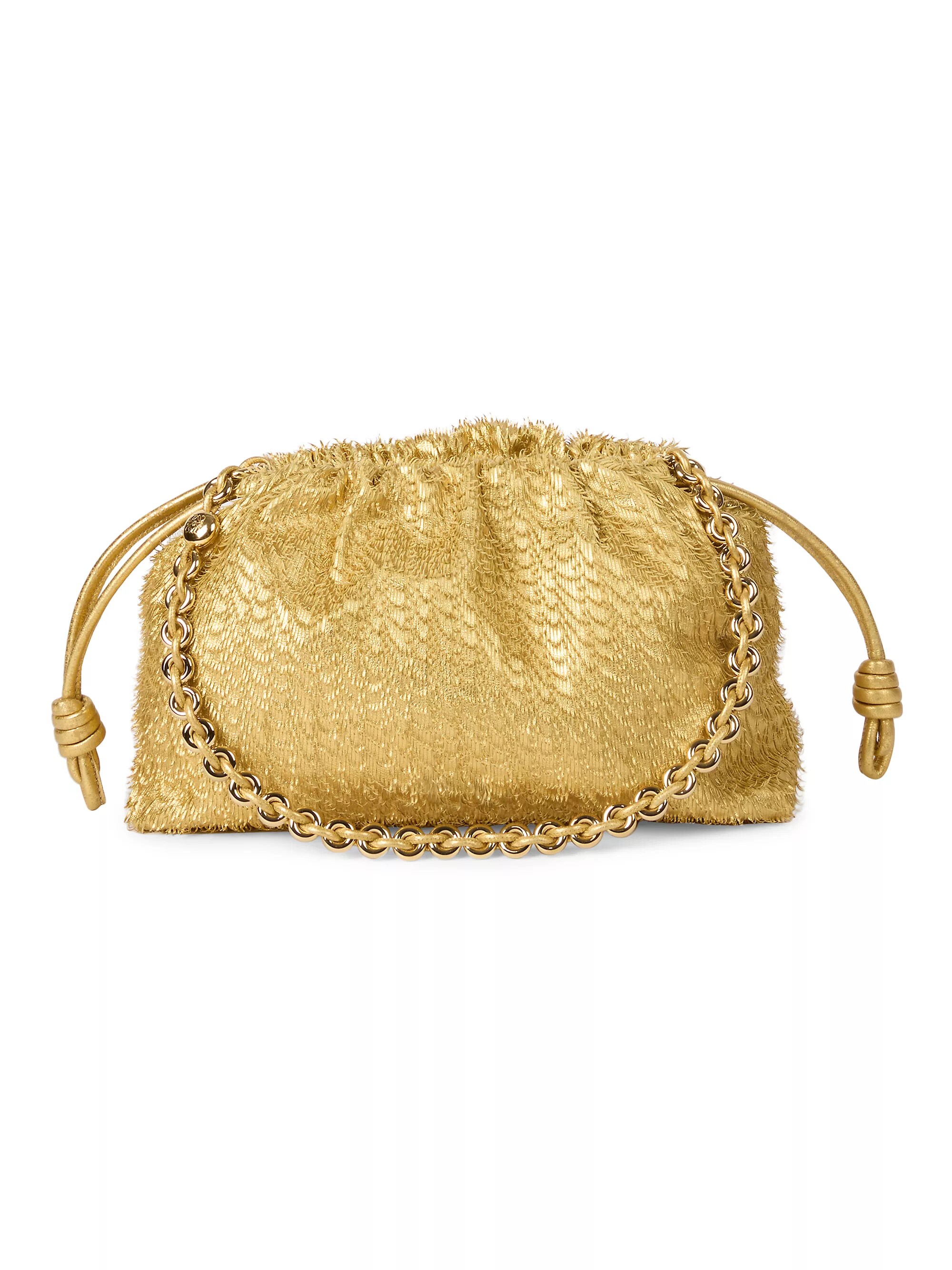 Flamenco Metallic Fringed Leather Shoulder Bag