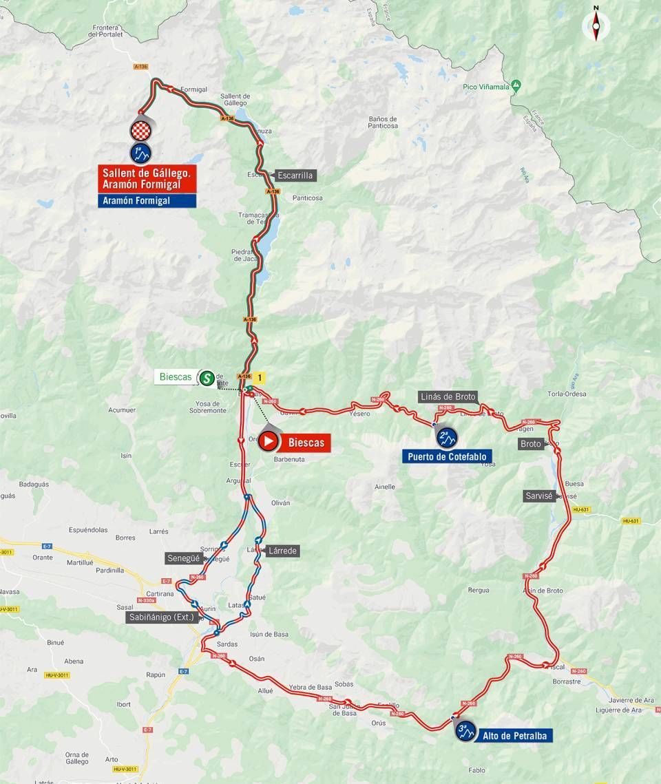 new map for stage 6 of 2020 Vuelta a Espana
