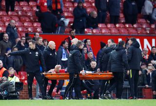McTominay was carried off the pitch on a stretcher at Old Trafford