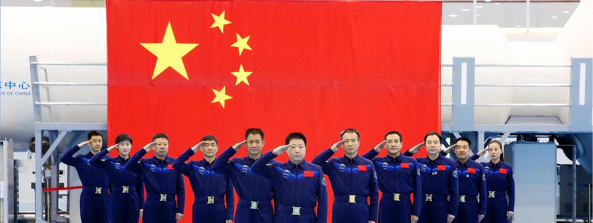 Members of China&#039;s astronaut corps pose for a group portrait.