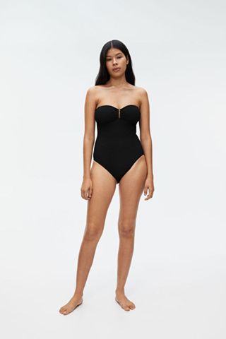 Textured Bandeau Swimsuit