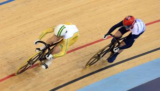 Anna Meares and Victoria Pendleton, sprint, London 2012 Olympic Games, track day six