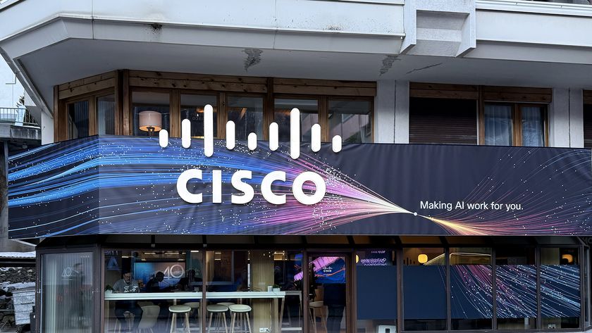 Cisco logo and branding pictured on a storefront in Davos, Switzerland, ahead of the World Economic Forum (WEF).