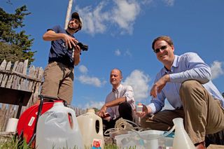 geologists examine water in Jamestown