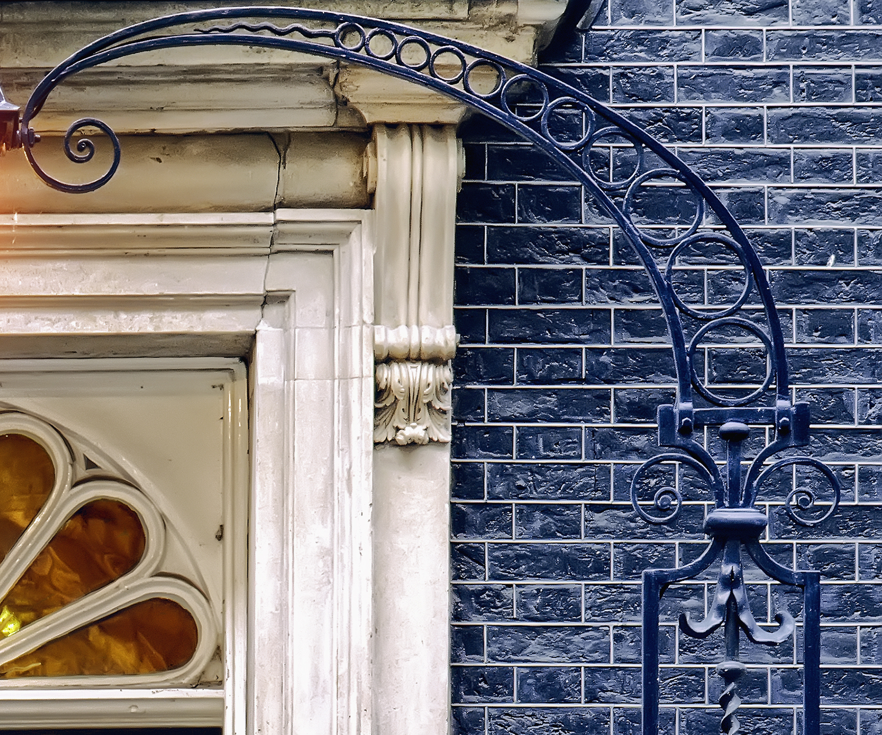 Close-up of tuck pointed brickwork at 10 Downing Street