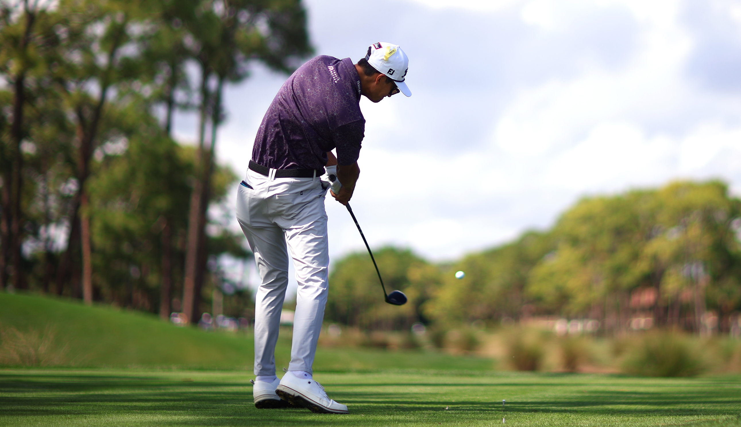 Ricky Castillo hits a driver off the tee