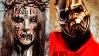 Joey Jordison in 2009 and Sid Wilson in 2008, both masked