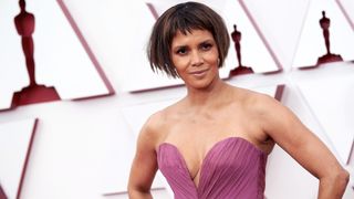 Halle Berry 20s-inspired bob with micro bangs