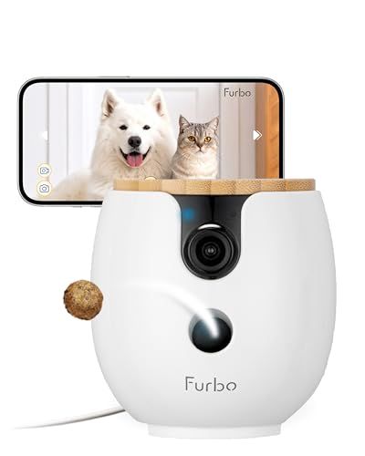 Mini 360-degree 2K dog camera with treat dispenser 