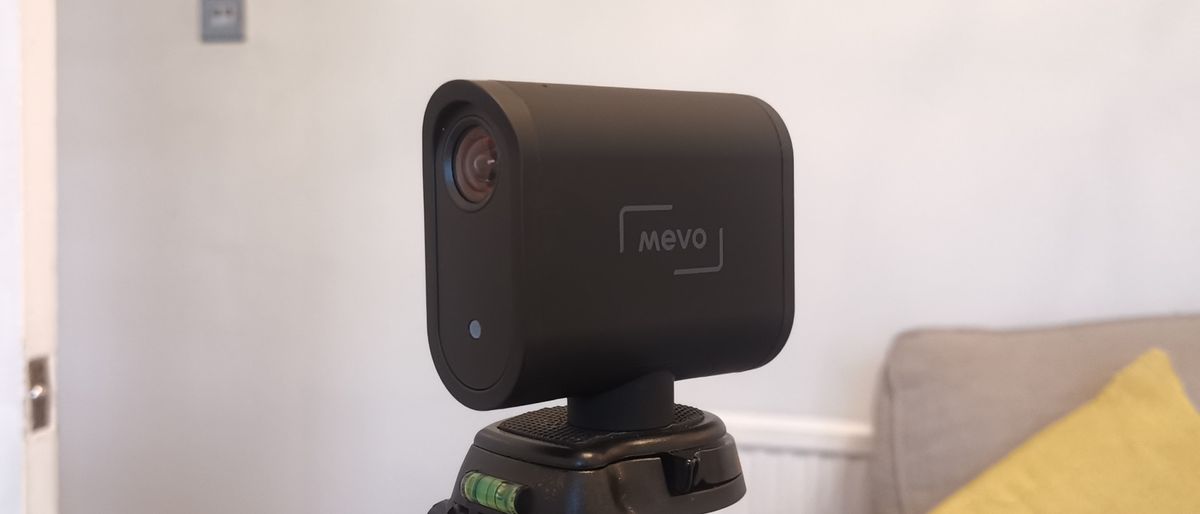 A side angle view of the Logitech Mevo Start