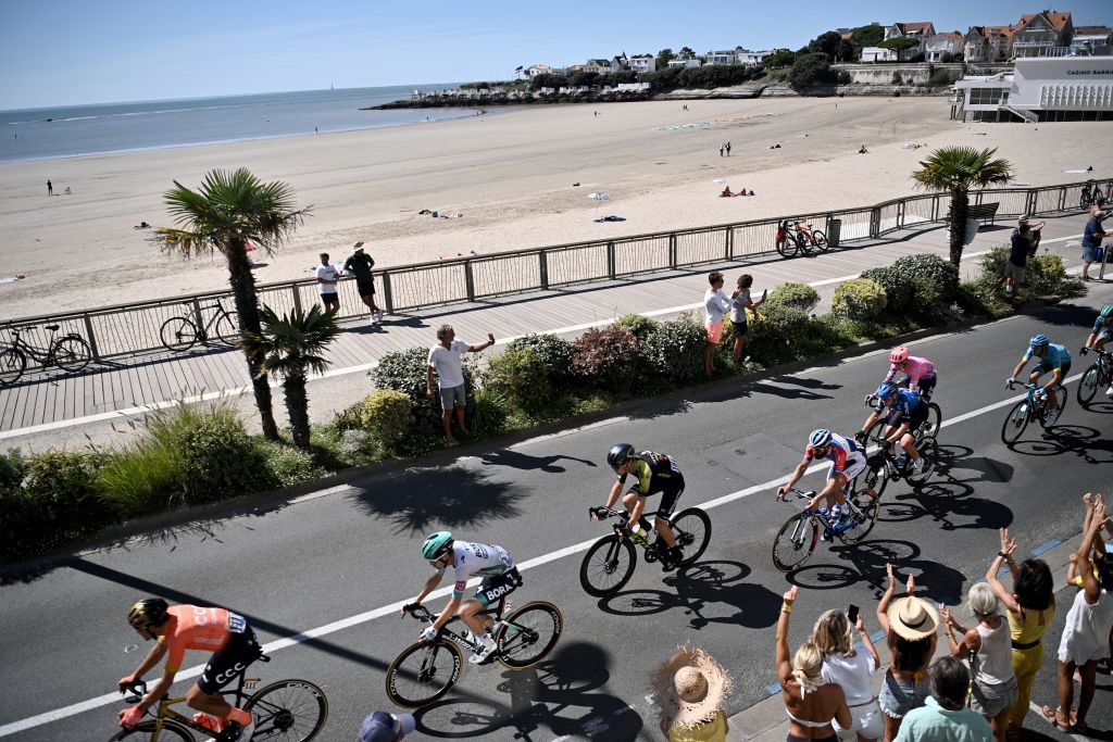 Spectators cheer for the riders during the 10th stage of the 107th edition of the Tour de France cycling race 170 km between Le Chateau dOleron and Saint Martin de Re on September 8 2020 Photo by AnneChristine POUJOULAT AFP Photo by ANNECHRISTINE POUJOULATAFP via Getty Images