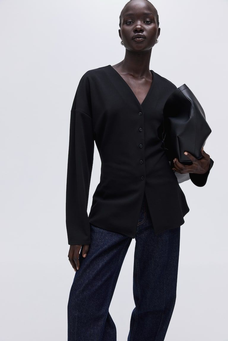 Button-Front Top