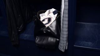 A shot of Tom Brady's jersey from The Great Brady Heist