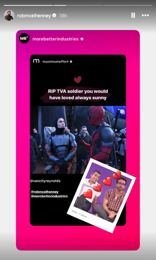 Rob McElhenney Instagram on Deadpool and Wolverine cameo