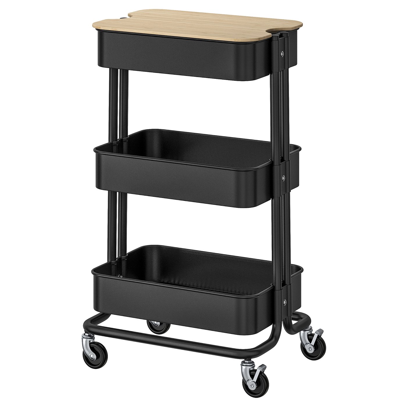 R&amp;Aring;skog / Norr&amp;Aring;va Trolley With Lid - Black 35x45x77 Cm