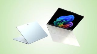 Acer Swift Air 16 laptops on light green background