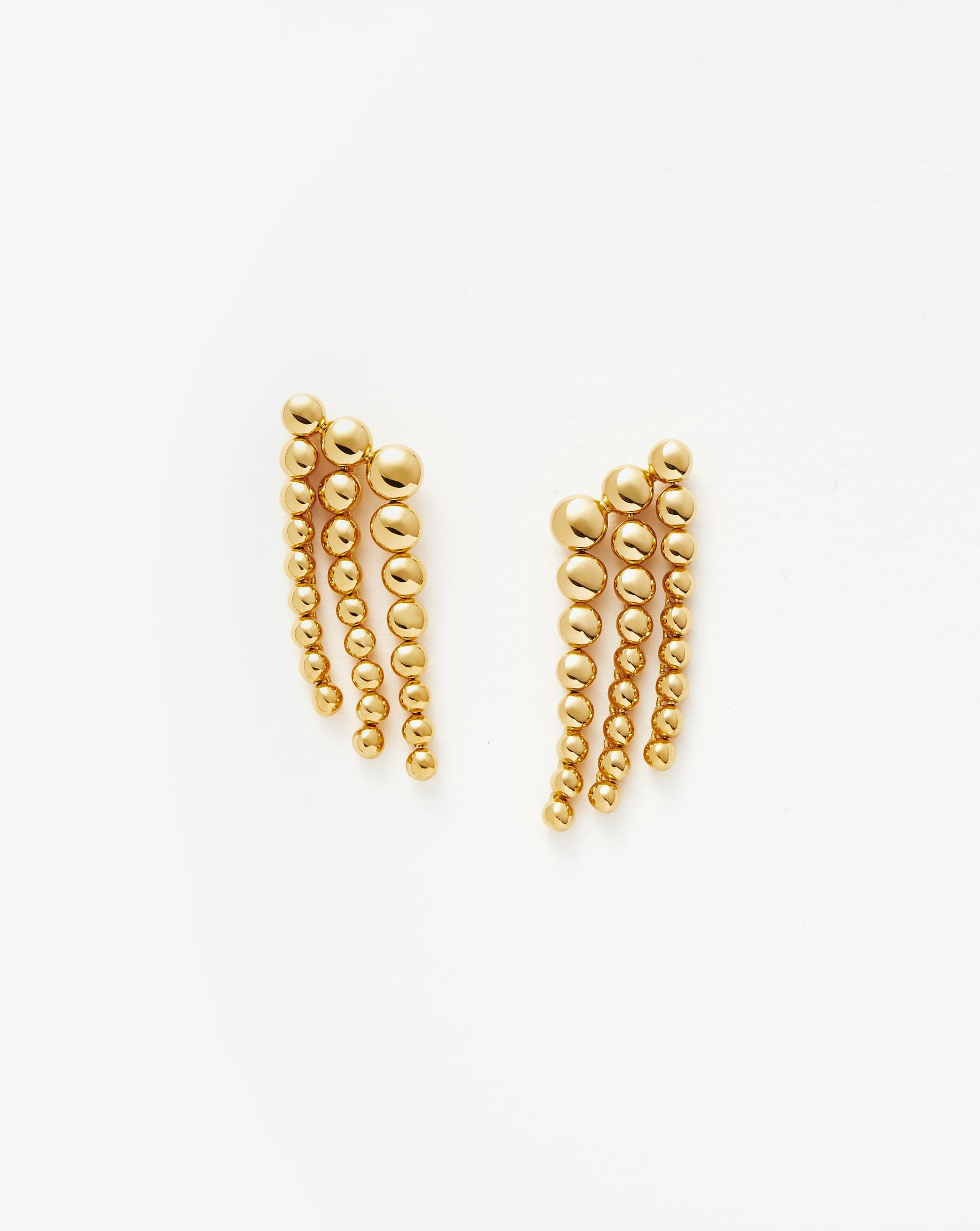 Articulated Beaded Waterfall Drop Earrings | 18ct Gold Plated Vermeil