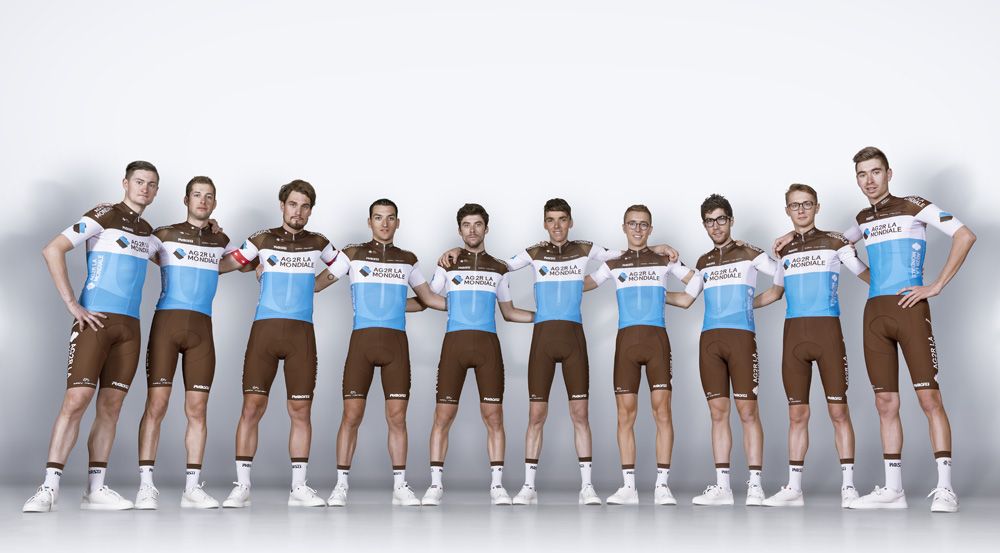 The riders show off the AG2R-La Mondiale colours