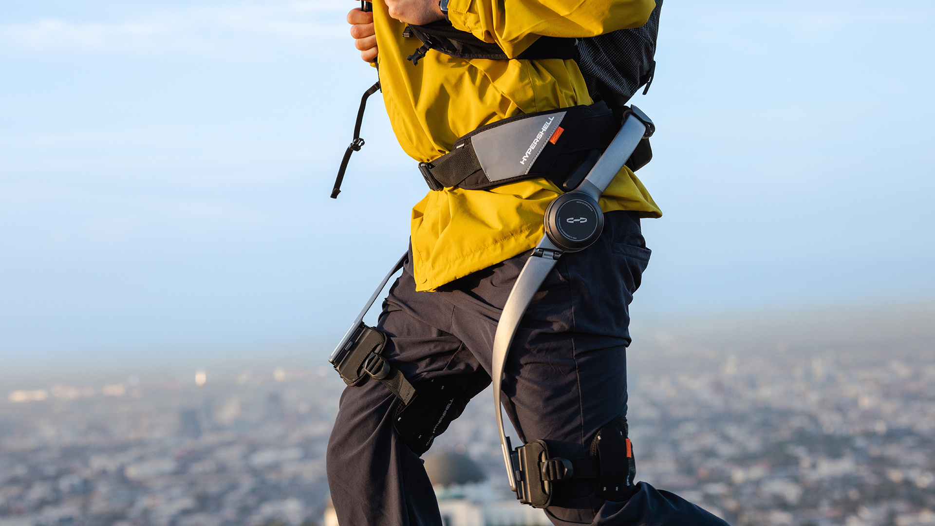 Hypershell X Series Exoskeleton in use around the Los Angeles hills