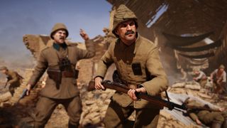 A screenshot from Gallipoli showing two soldiers in battle