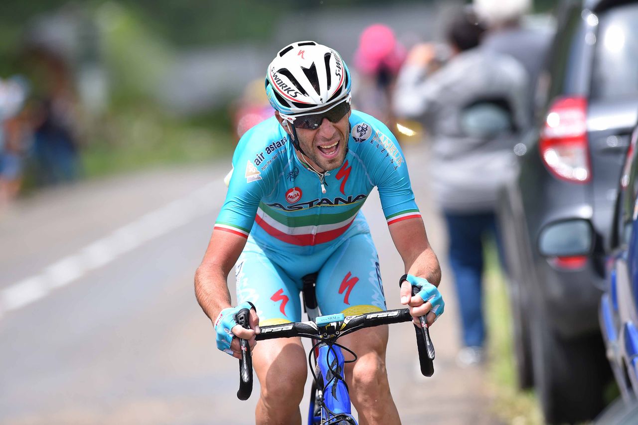 Vincenzo Nibali on the attack