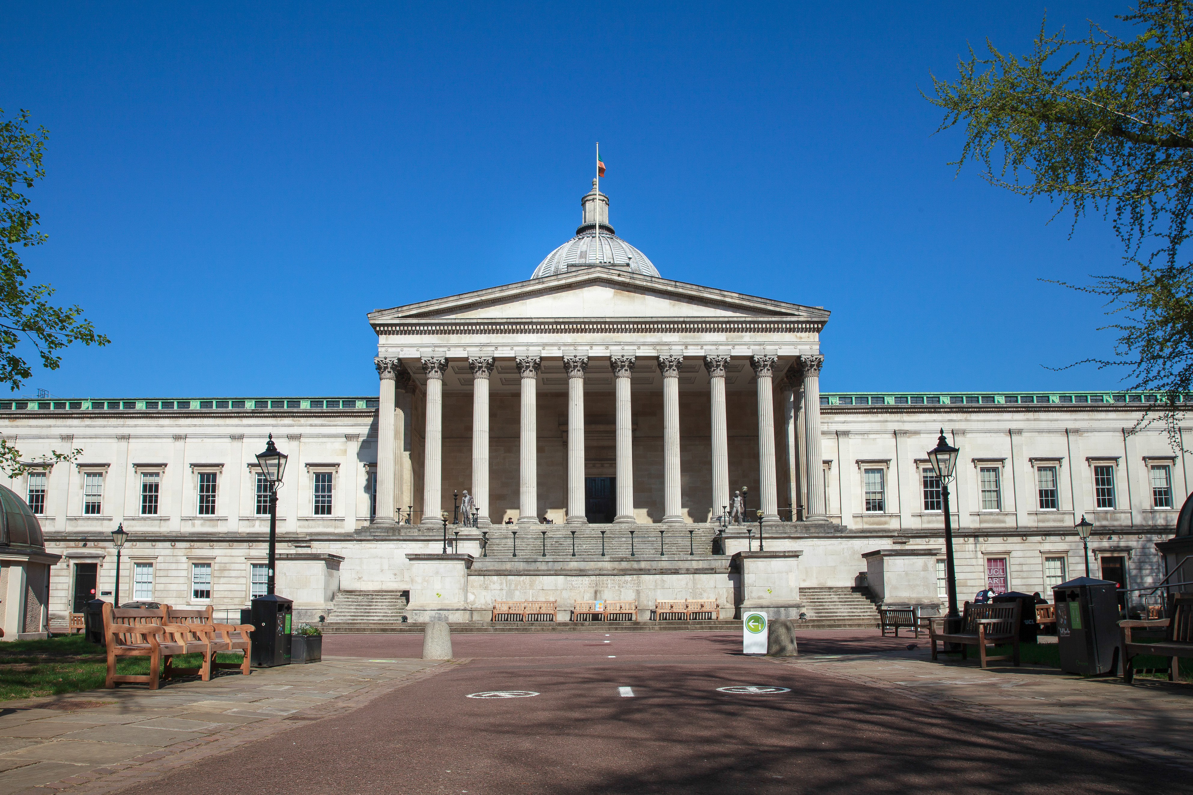 An image of the front view of the Wilkins Building, which features in Inception (2010).