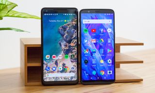 Google Pixel 2 XL (left) and OnePlus 5T (right)