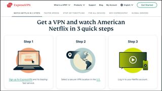 Screenshot of ExpressVPN's guide on unblocking Netflix