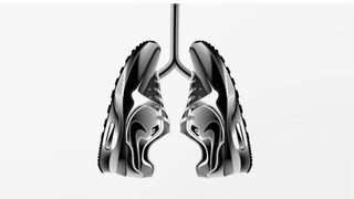 Nike ad depicting sneakers that look like lungs