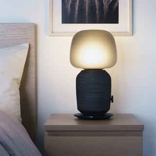 Bedroom bedside lamp with built in wifi speaker