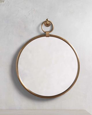 Brass round mirror