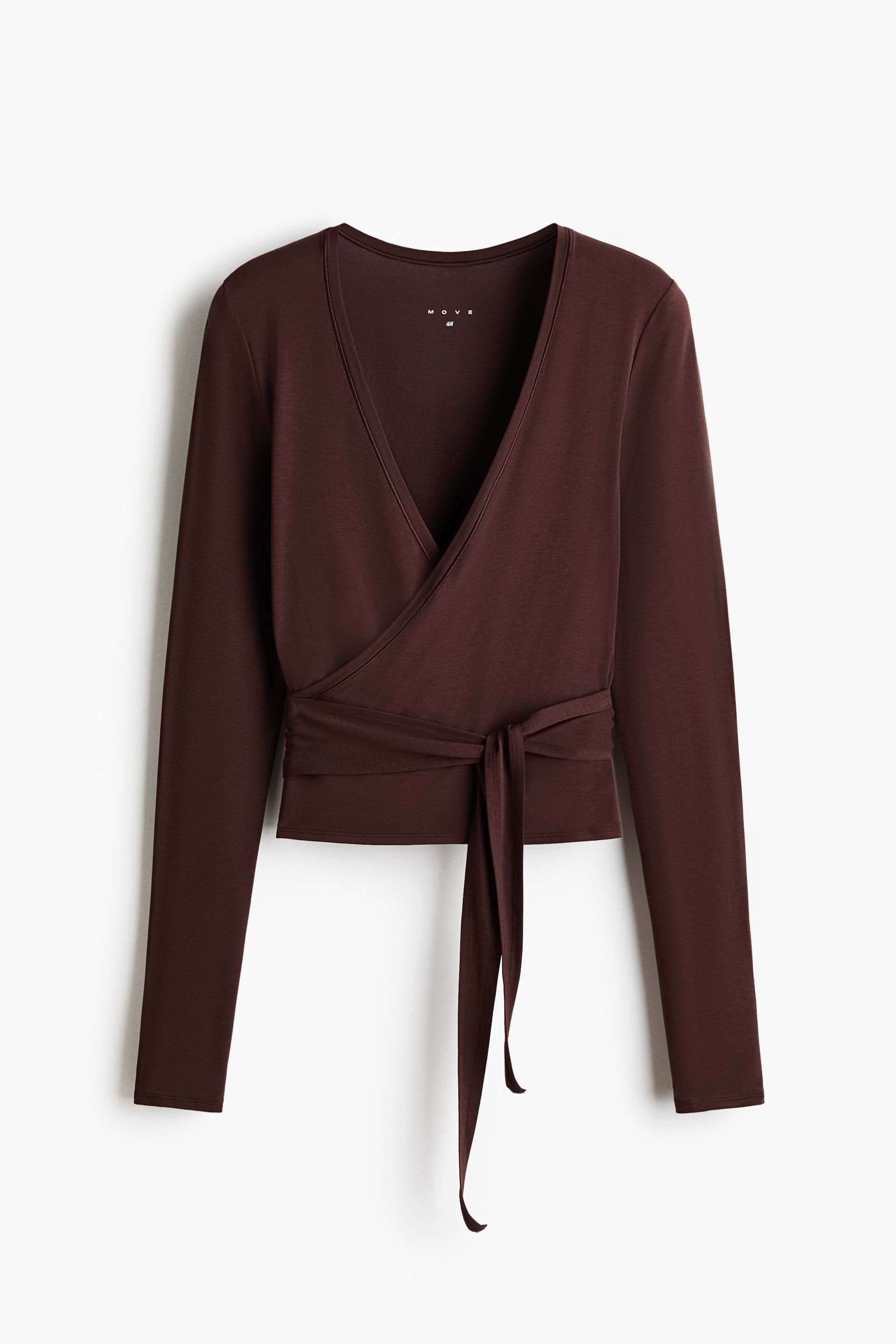 Sports Wrap Top in Modal - Soft Pink
