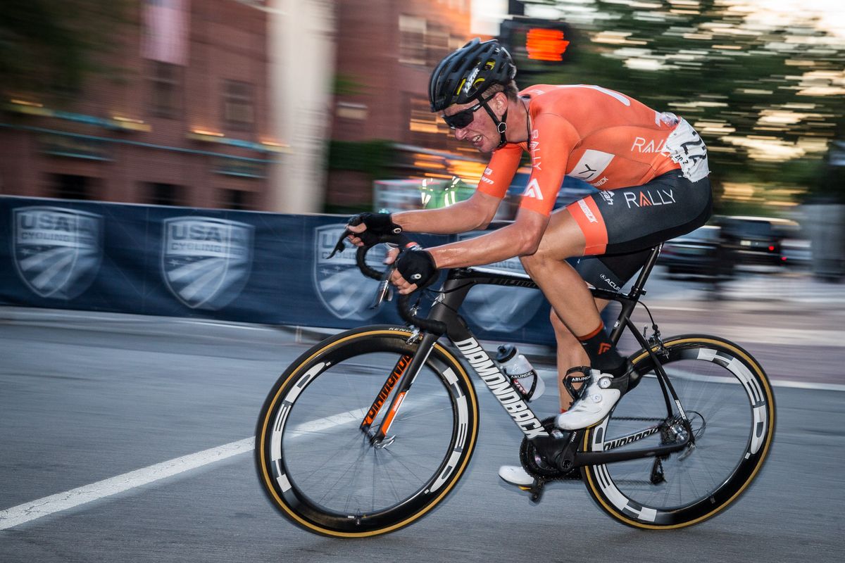 Brandon McNulty (Rally) gets off the front by himself