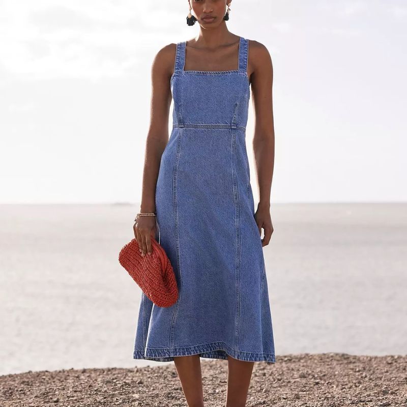Mint Velvet dress on model 