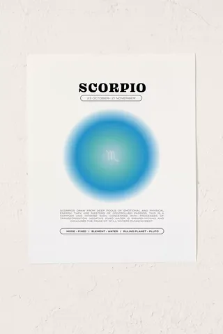 Elena Smith Scorpio Zodiac Aura Art Print