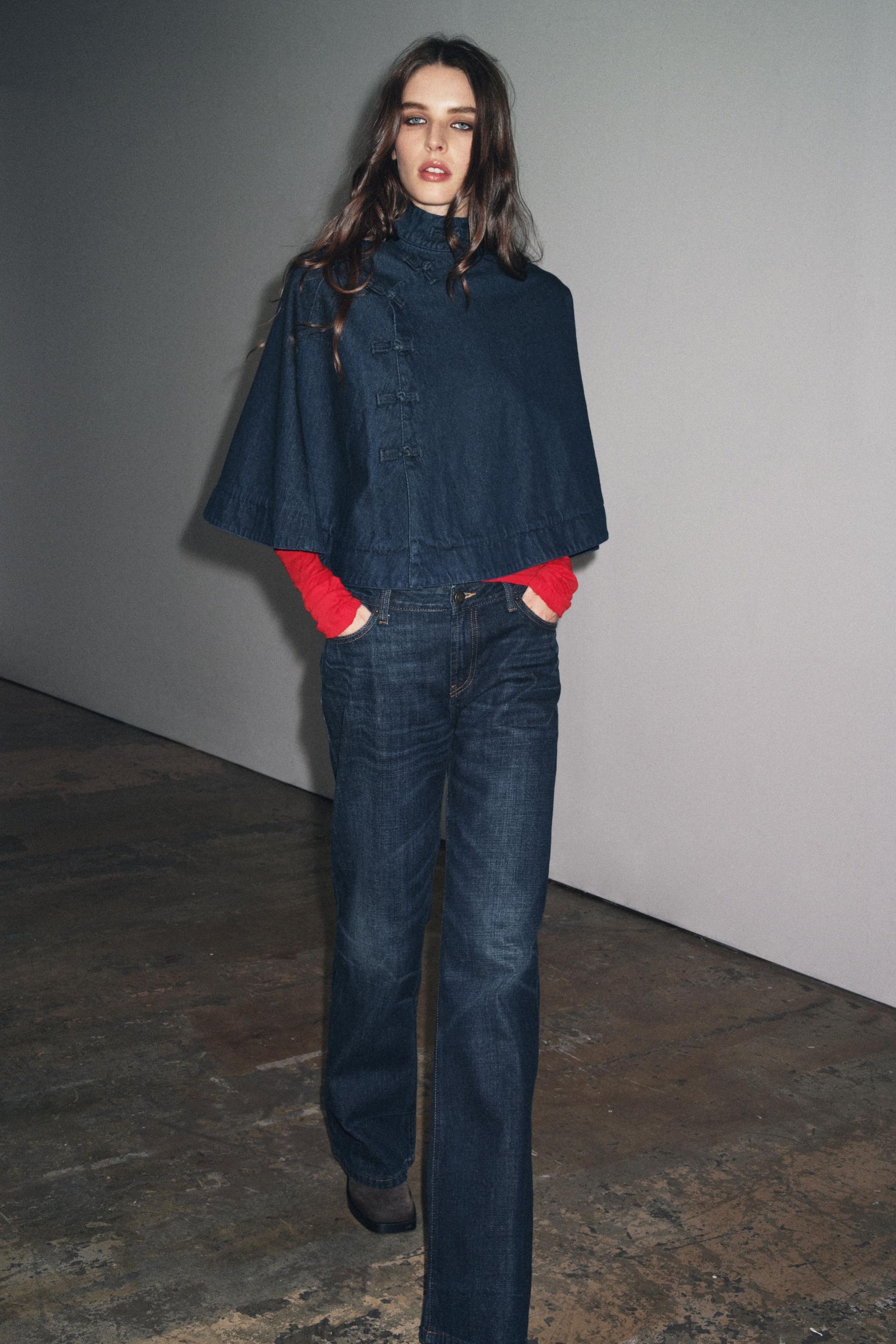 Denim Toggle Cape
