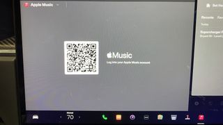 Apple Music running on a Tesla