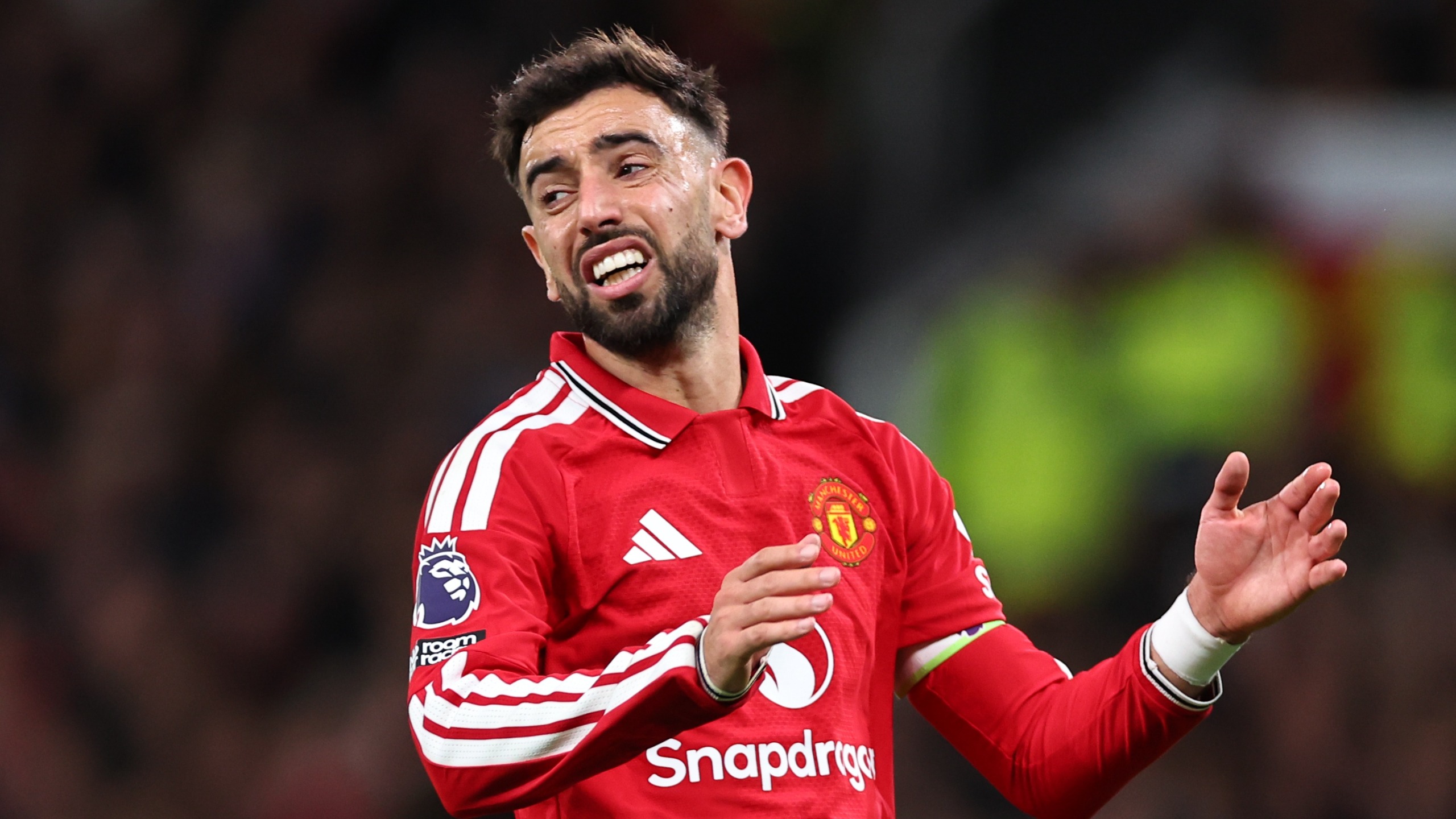 Bruno Fernandes of Manchester United during the Premier League 2026/27 match between Manchester United and Tottenham Hotspur at Old Trafford