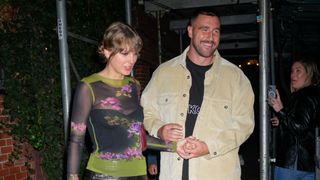 Taylor Swift and Travis Kelce are photographed in New York City in October 2023