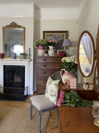 paula sutton sitting room at Hill House Vintage with antique furniture