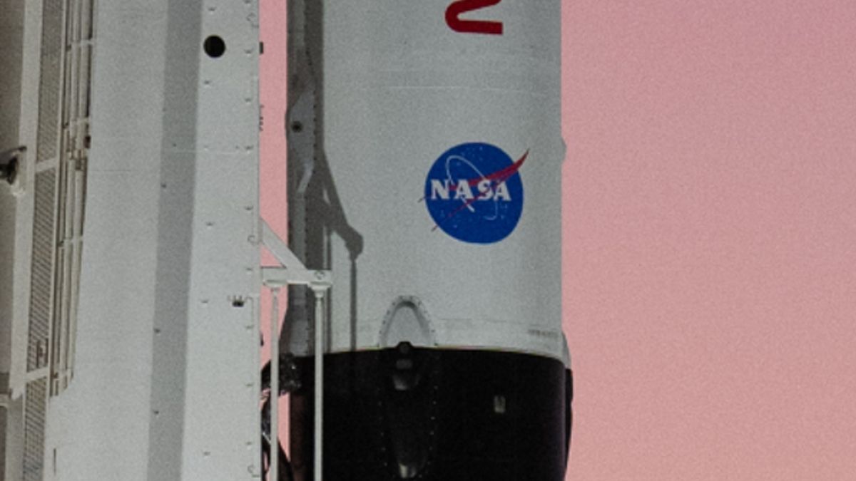 Acidente de almôndega com lançamento do SpaceX Crew-5 com logotipo da NASA distorcido